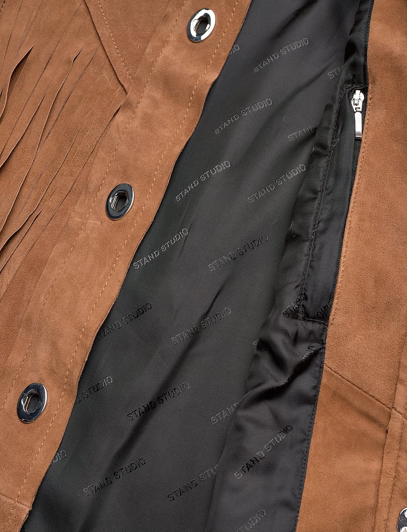 Stand Studio - Estee Fringe Jacket - pavasarinės striukės - desert tan - 5