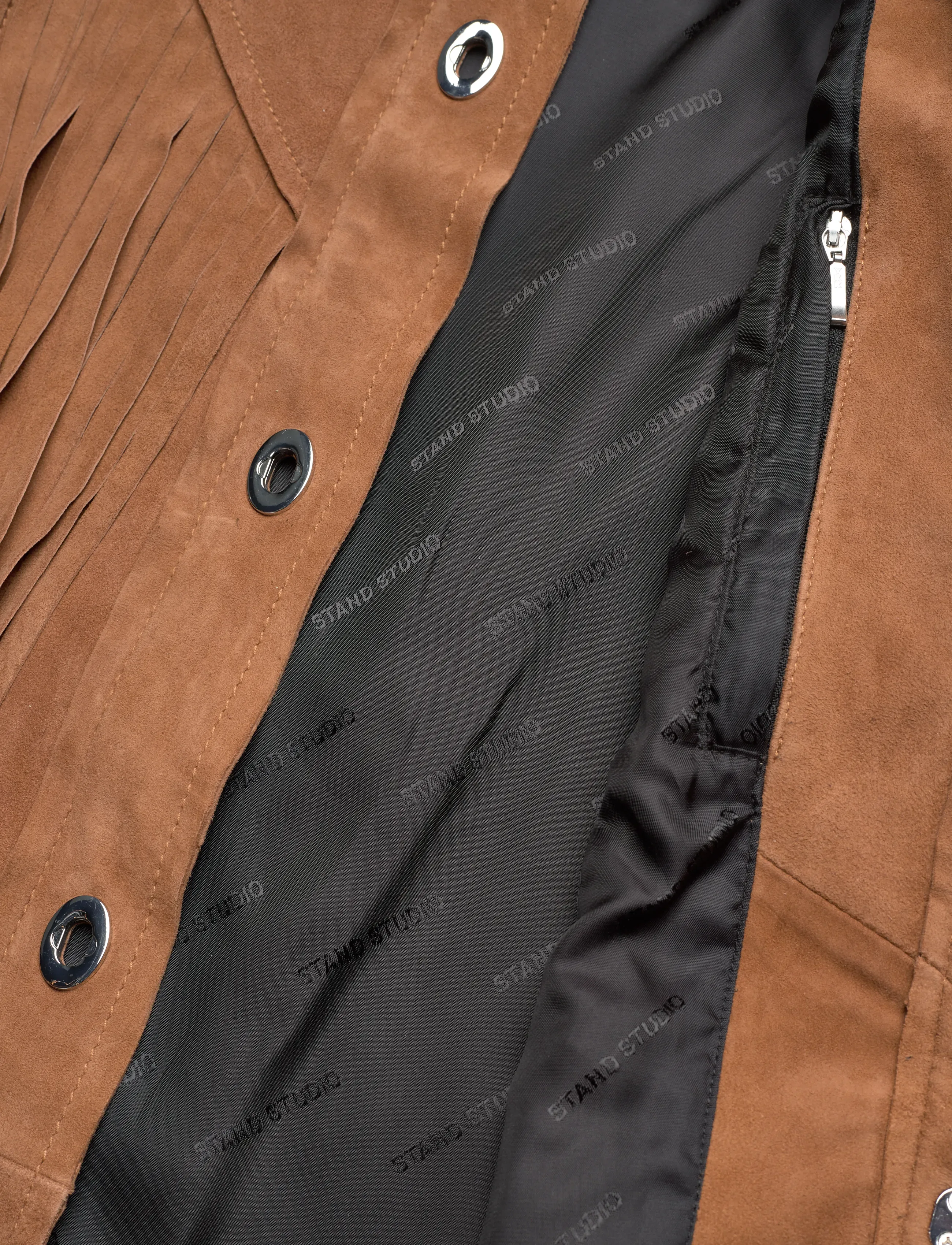 Stand Studio - Estee Fringe Jacket - striukės ir švarkeliai - desert tan - 5