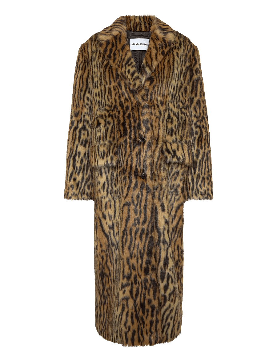 Stand Studio - Marceline Coat - kunstkarusnahk - leo - 0
