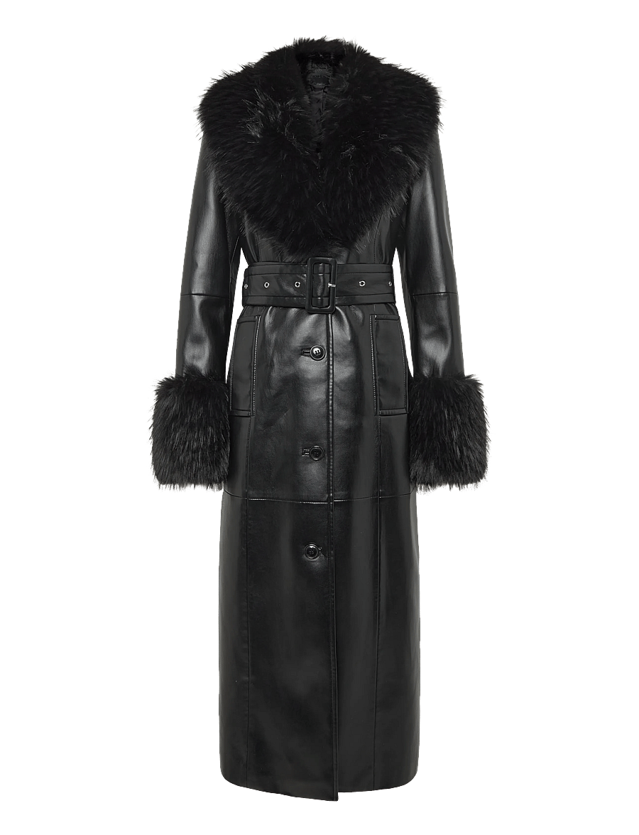 Stand Studio - Estella Coat - kunstpelz - black/black - 0