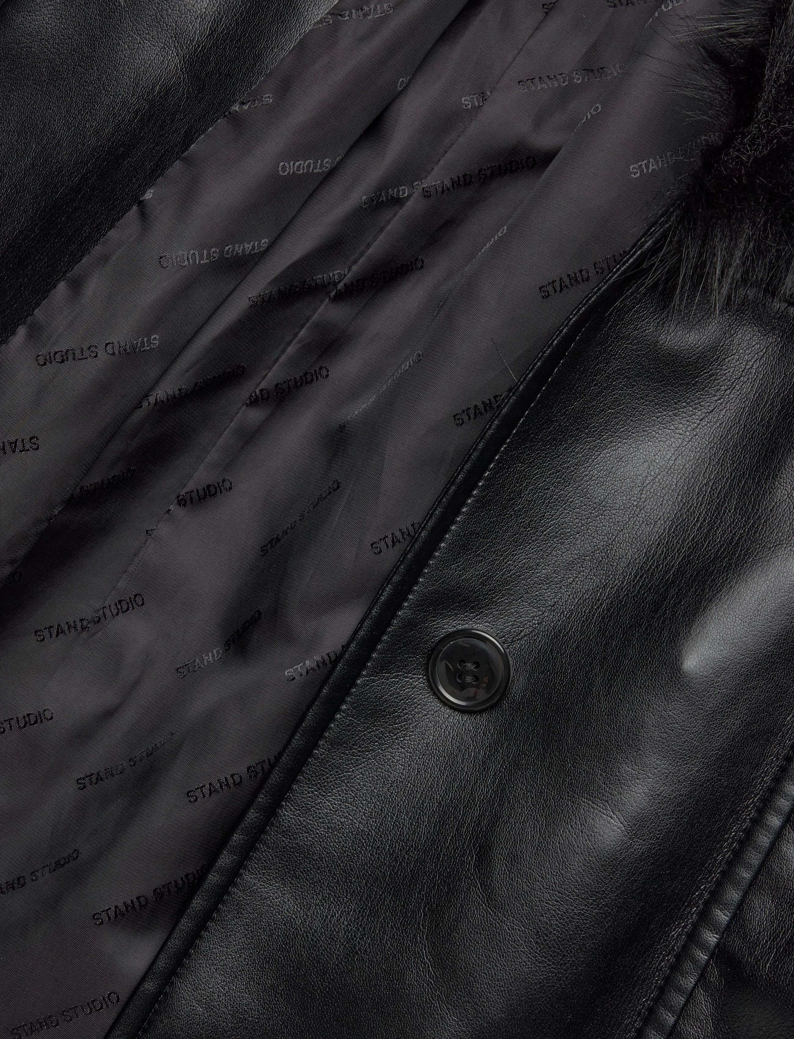 Stand Studio - Estella Coat - outerwear - black/black - 4