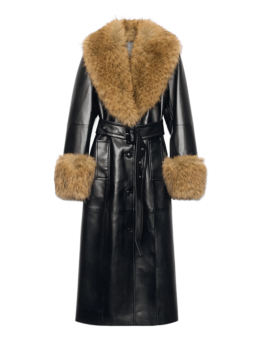 Stand Studio - Estella Coat - kunstpelz - black/natural - 0