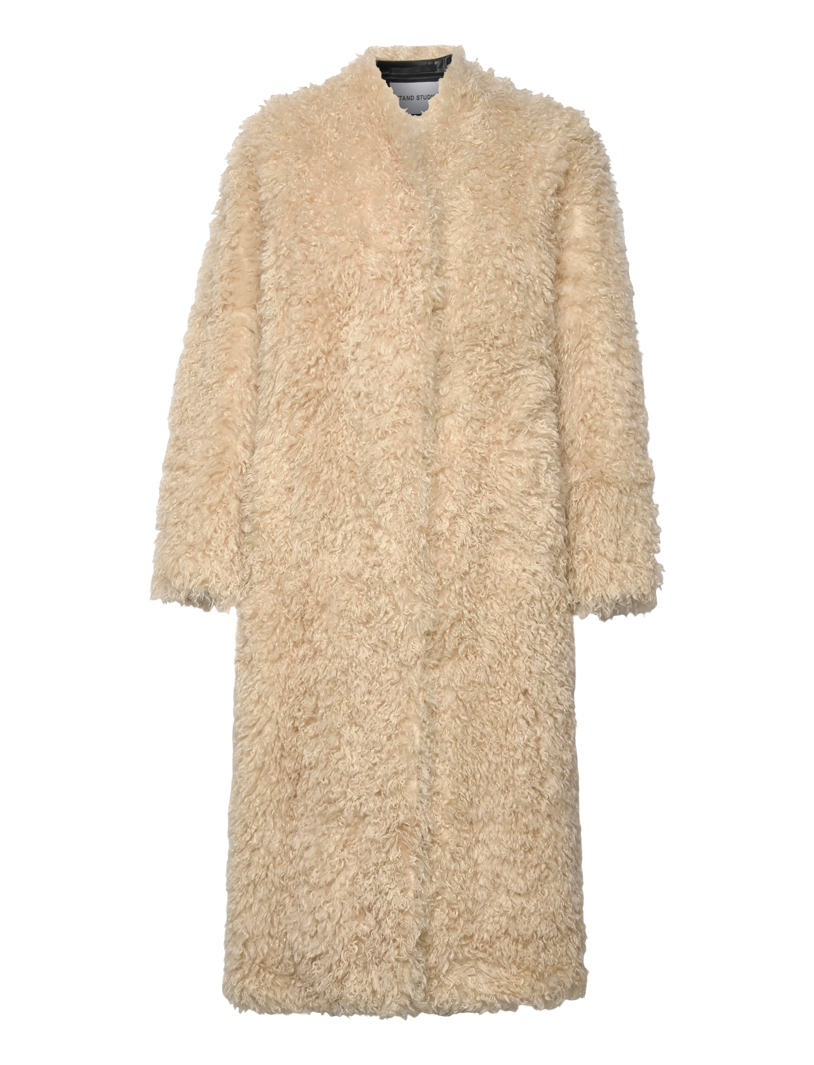 Stand Studio Carolina Coat, Kvinder, Teddy Frakke, Beige, Str: 40