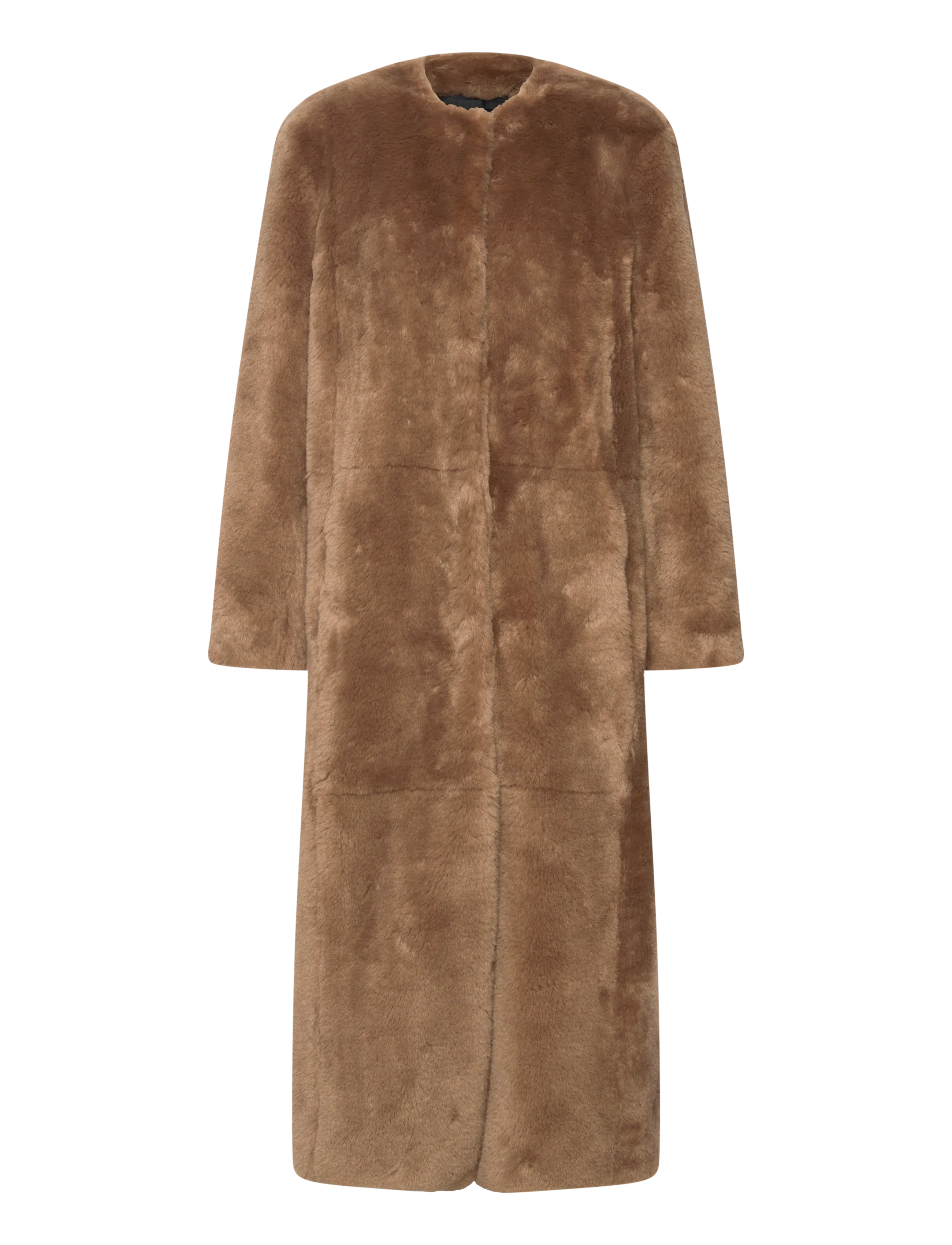 Stand Studio Gracelyn Coat, Kvinder, Kravefri Fuskepels Frakke, Brun, Str: 42