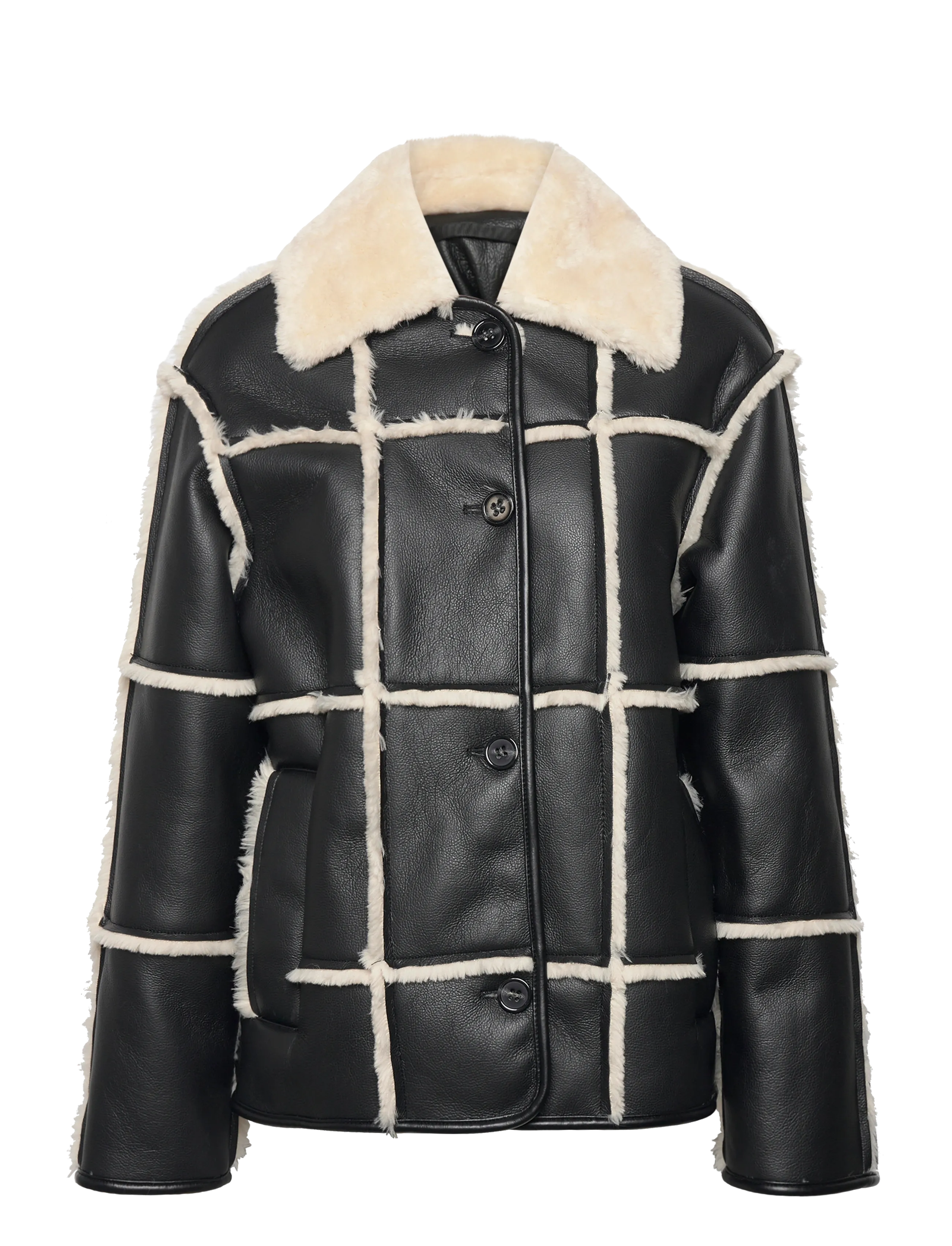 Stand Studio Isabella Jacket, Kvinder, Shearling Jakke, Sort, Str: 38