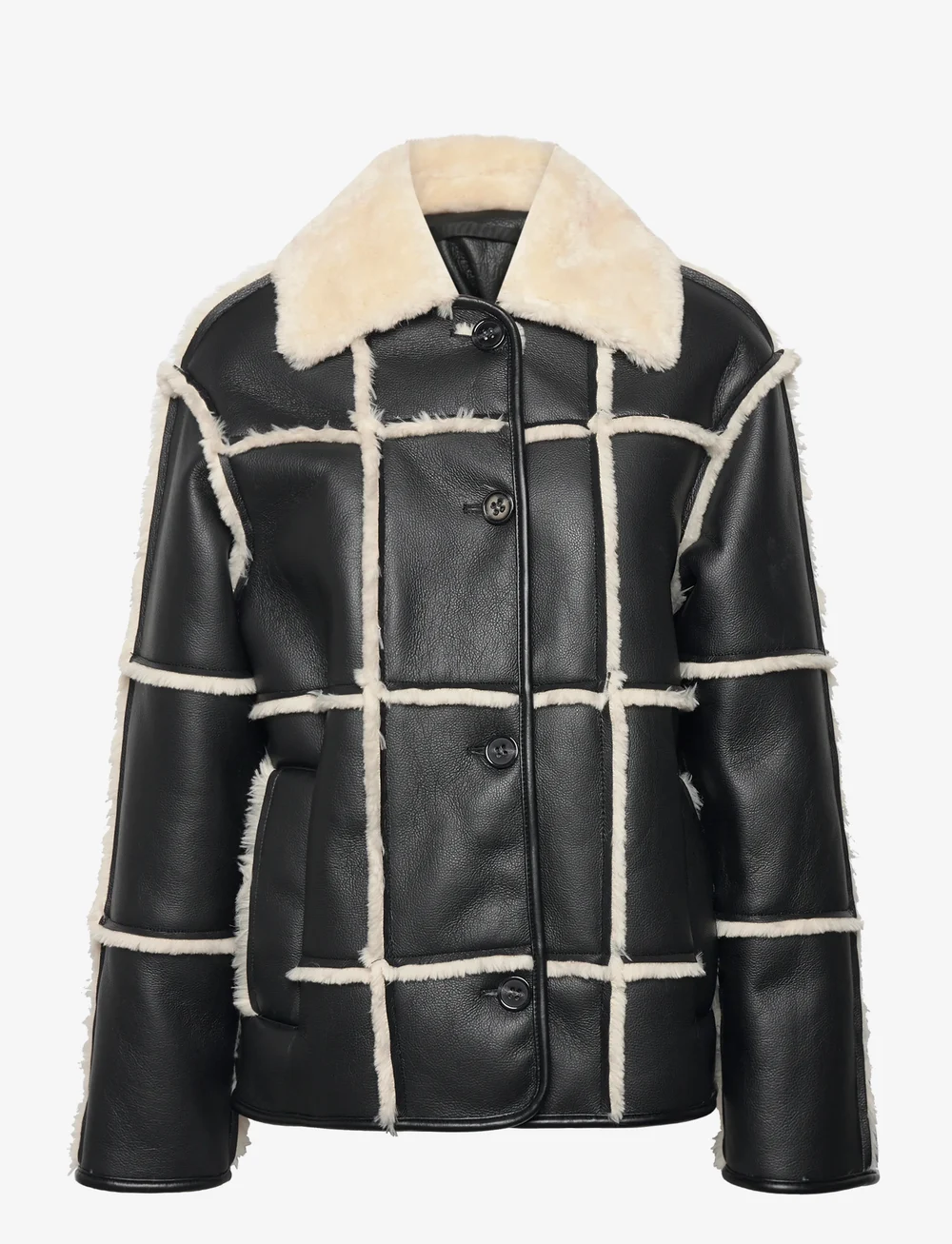 Stand Studio - Isabella Jacket - læderjakker - black/off white - 0