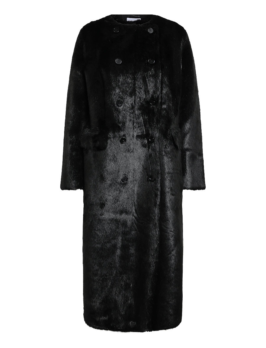 Stand Studio - Palmer Coat - kunstpelz - black/black - 0