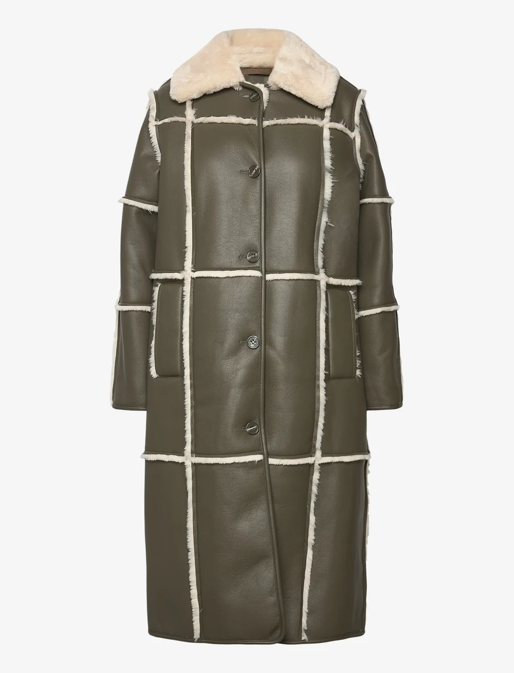 Stand Studio - Patty Coat - wollmäntel - dark taupe/off white - 0