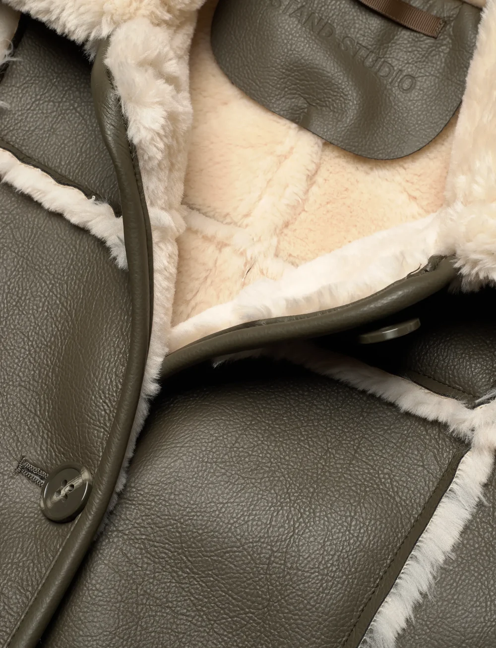 Stand Studio - Patty Coat - wollmäntel - dark taupe/off white - 2