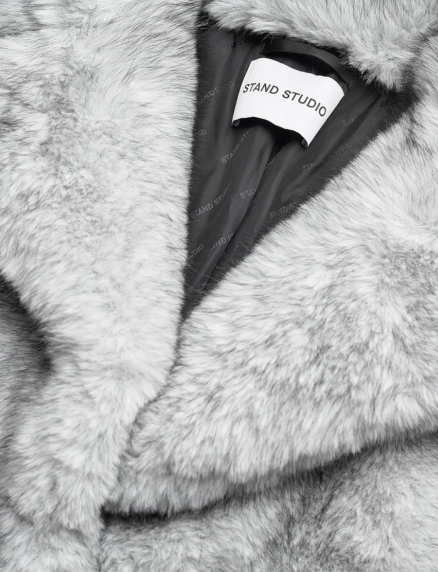 Stand Studio - India Jacket - faux fur - white/black - 3