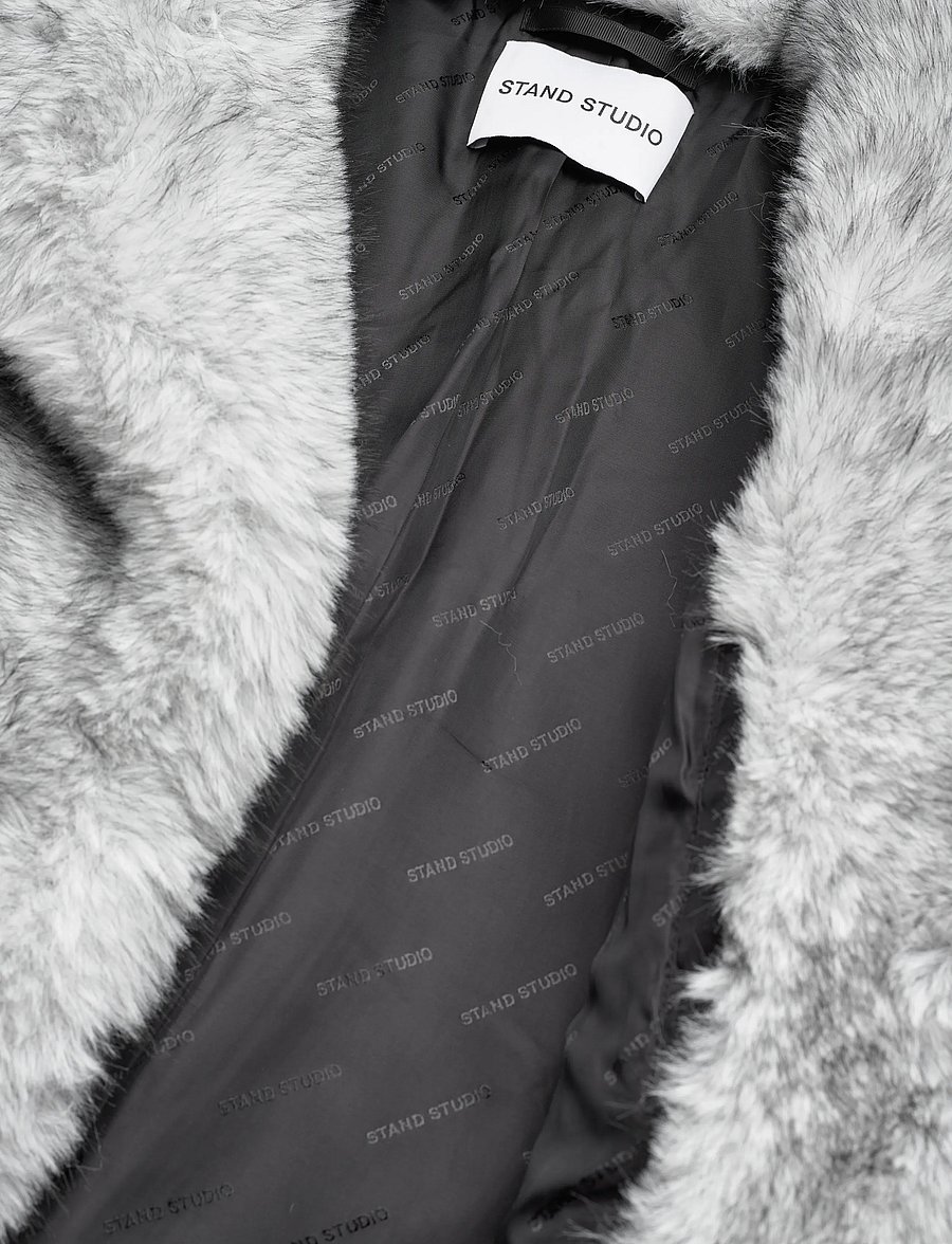 Stand Studio - India Jacket - faux fur - white/black - 5