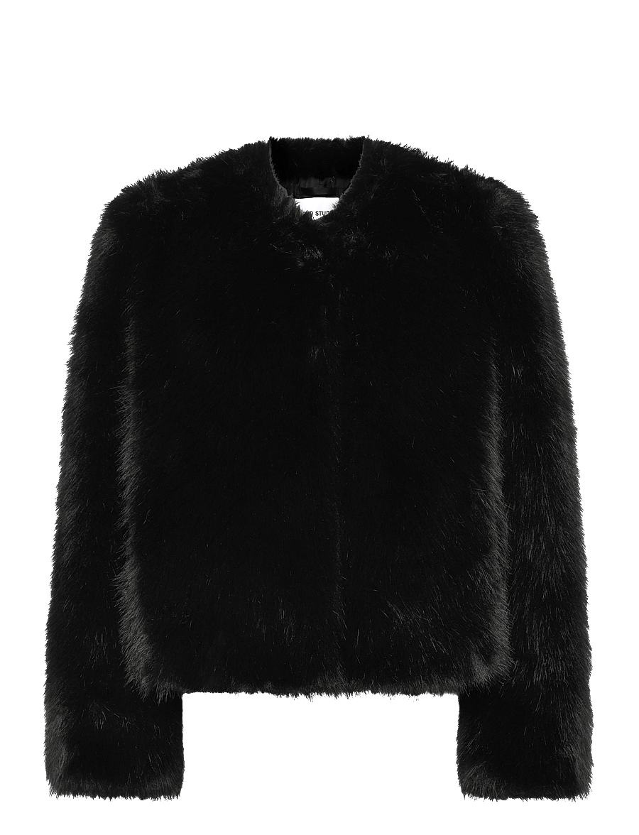 Stand Studio - Sadie Cropped Jacket - faux fur - black - 1