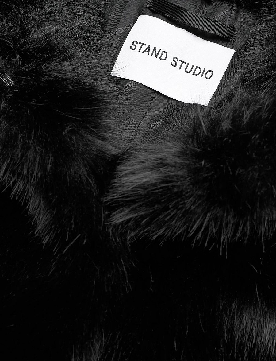 Stand Studio - Sadie Cropped Jacket - faux fur - black - 3