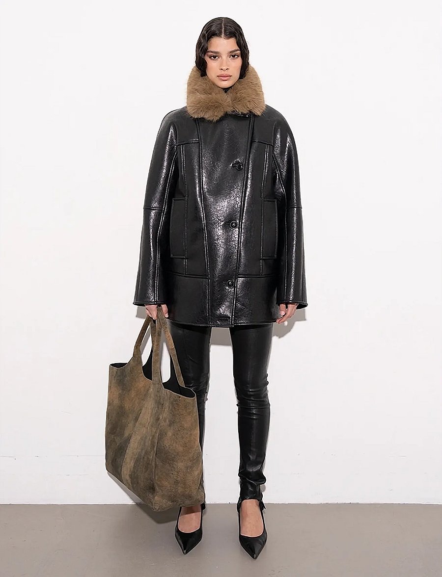 Stand Studio - Kiti Coat - ullkappor - black - 0