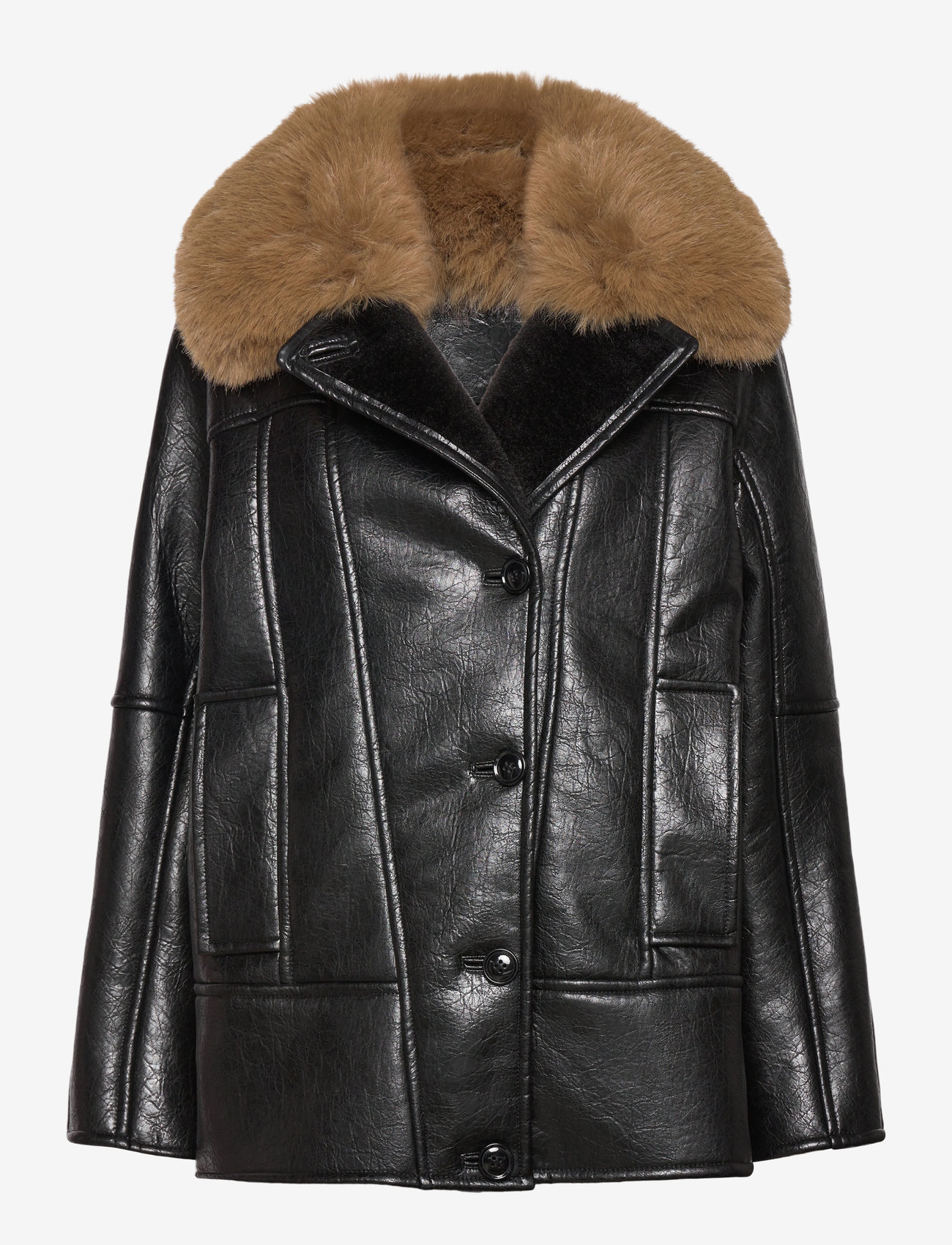 Stand Studio - Kiti Coat - villased mantlid - black - 2