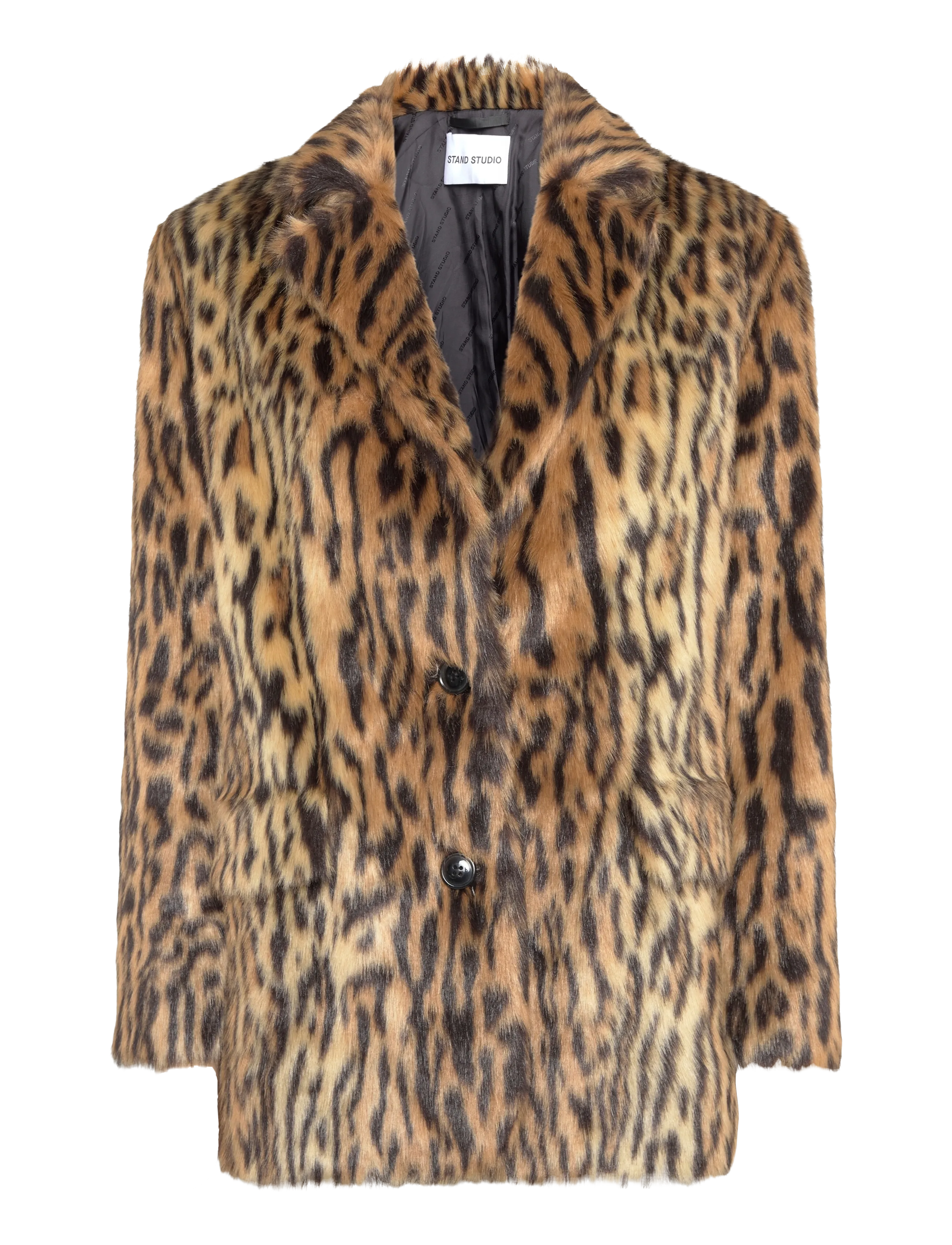 Stand Studio Emmie Fur Blazer - Farben der Saison - LEO / brown