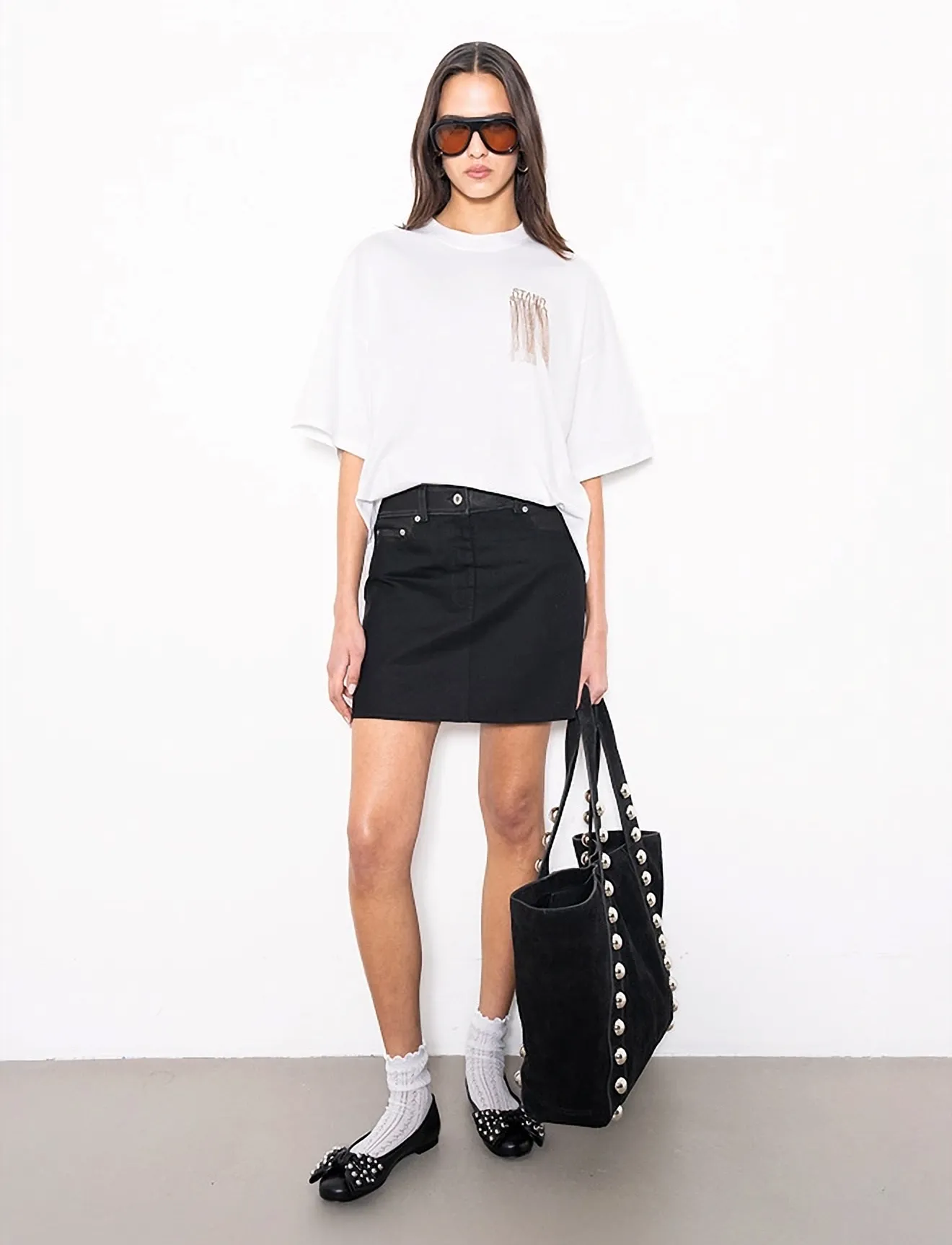 Stand Studio Beatrice Skirt, Kvinder, Mini Nederdel, Sort, Str: 34