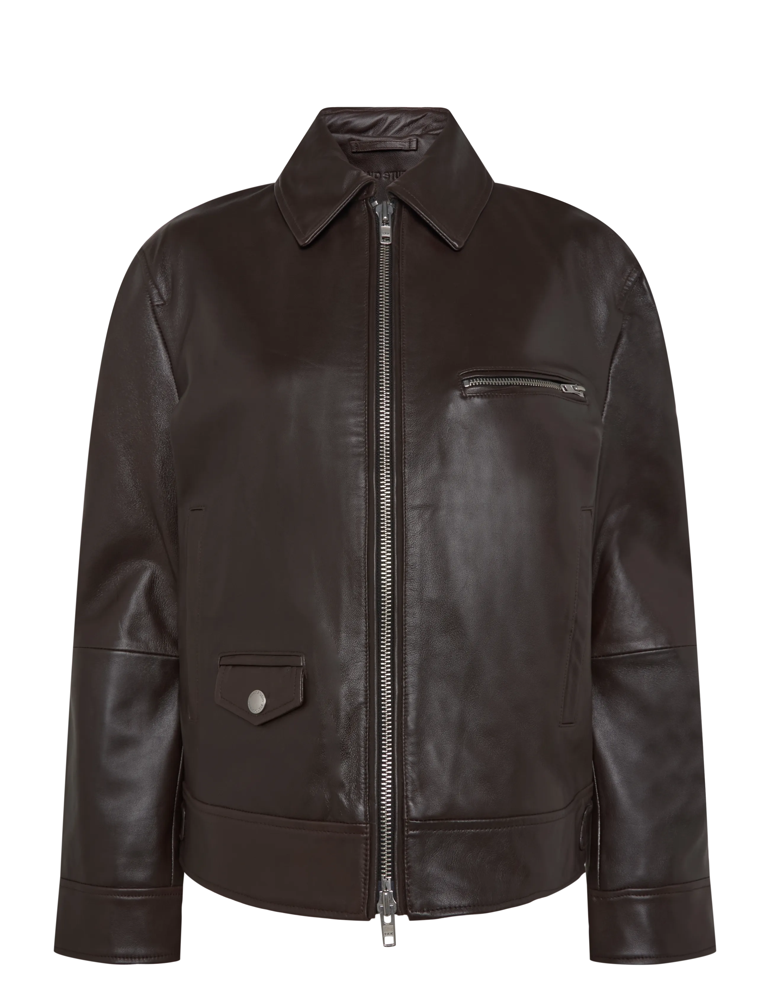 Stand Studio Veda Biker Jacket - Transitional Layering - DARK CACAO / brown