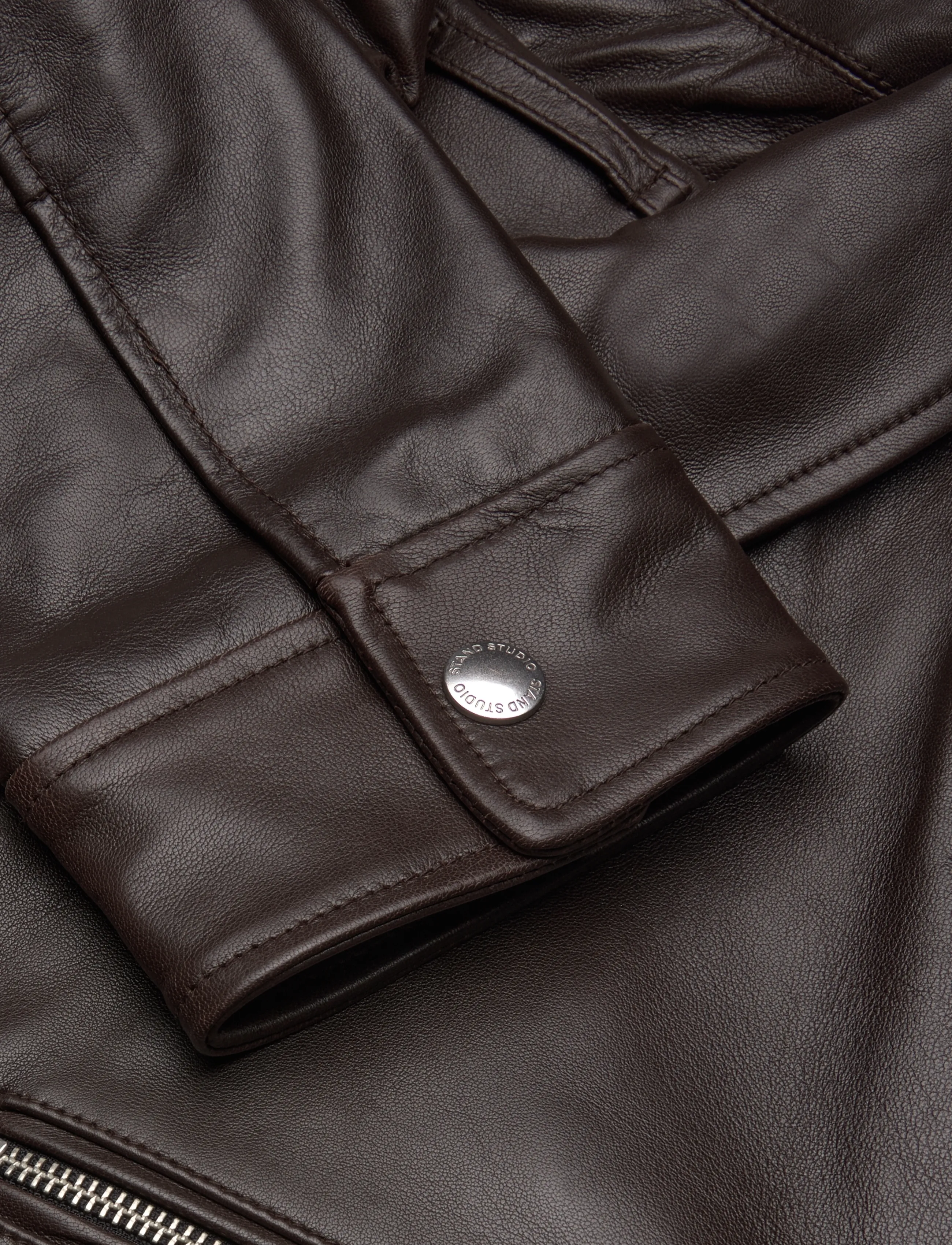 Stand Studio - Veda Biker Jacket - forårsjakker - dark cacao - 3