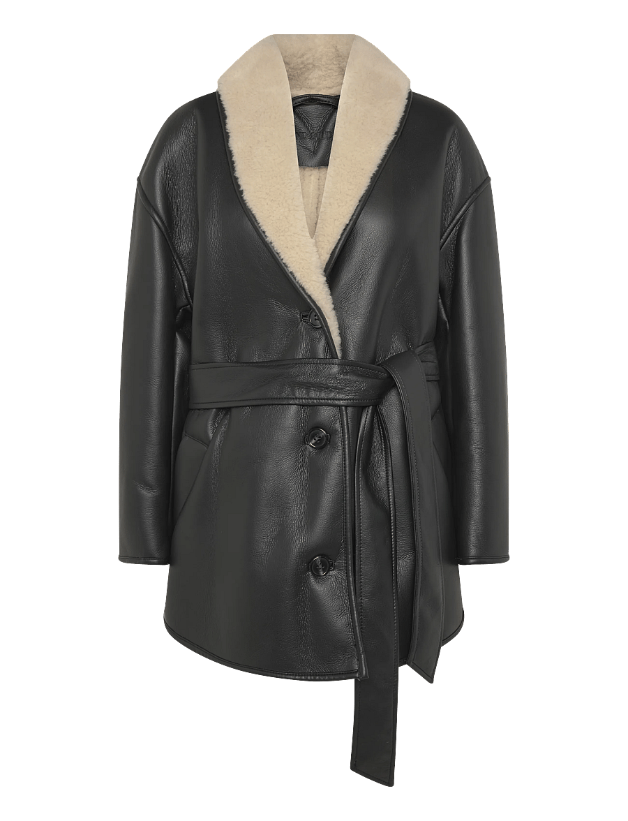 Stand Studio - Kathi Jacket - lederjacken - black/beige - 0