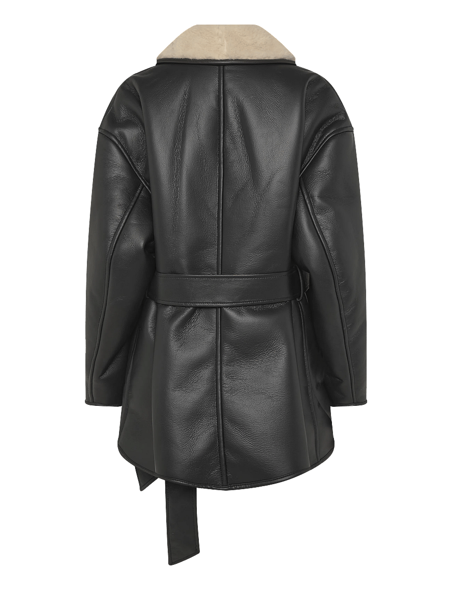 Stand Studio - Kathi Jacket - lederjacken - black/beige - 1