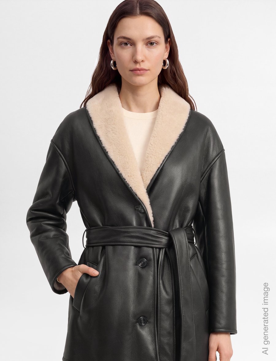 Stand Studio - Kathi Jacket - lederjacken - black/beige - 3