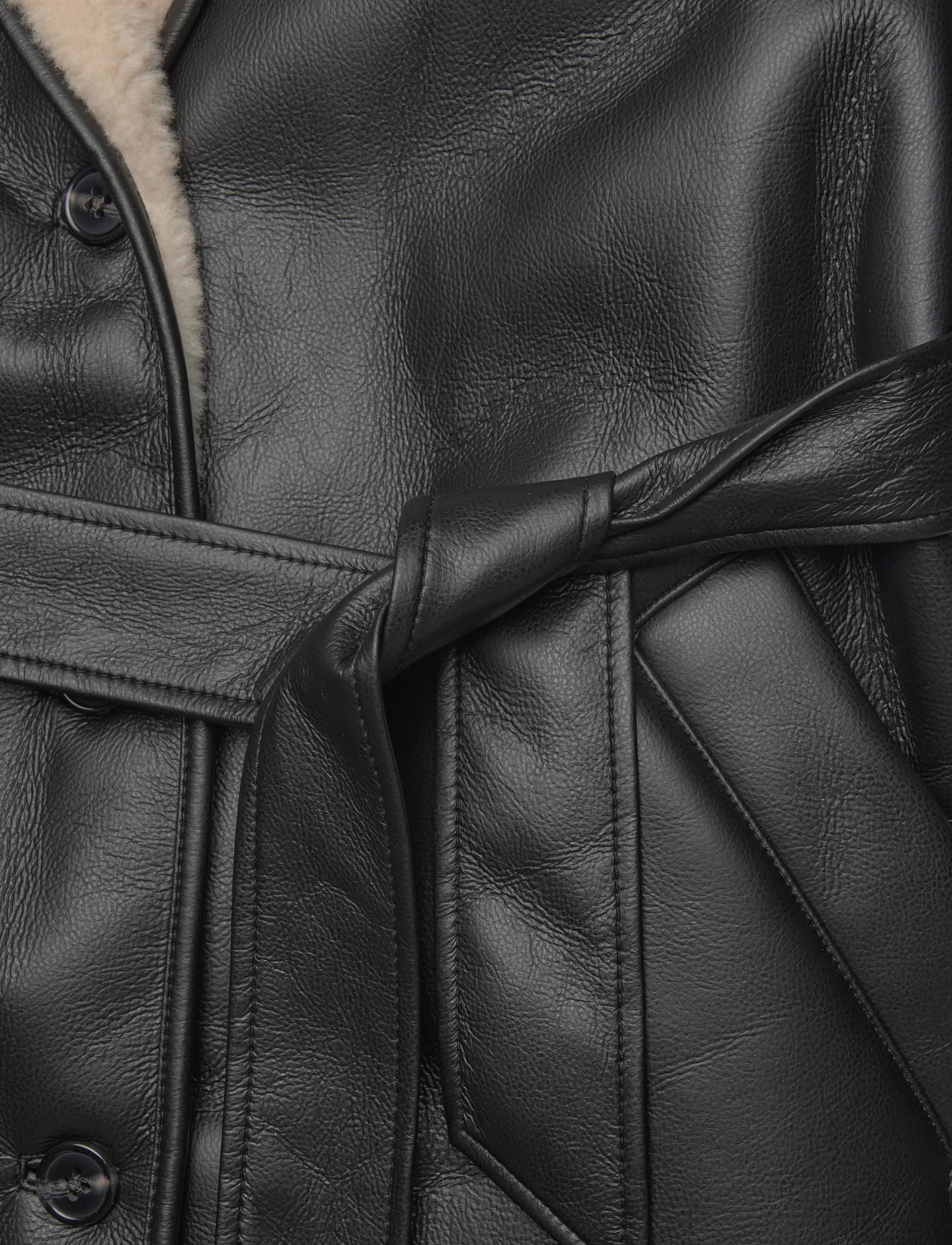 Stand Studio - Kathi Jacket - lederjacken - black/beige - 2