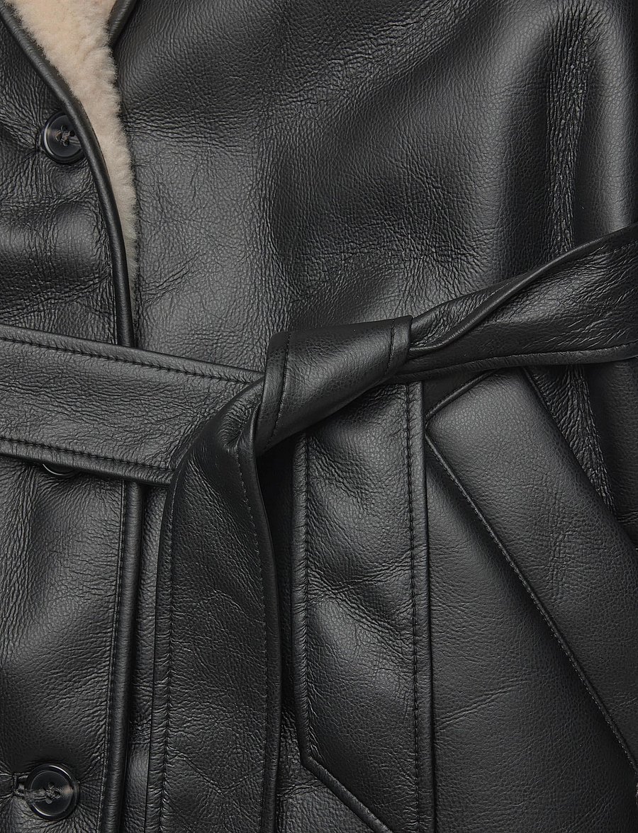 Stand Studio - Kathi Jacket - lederjacken - black/beige - 2