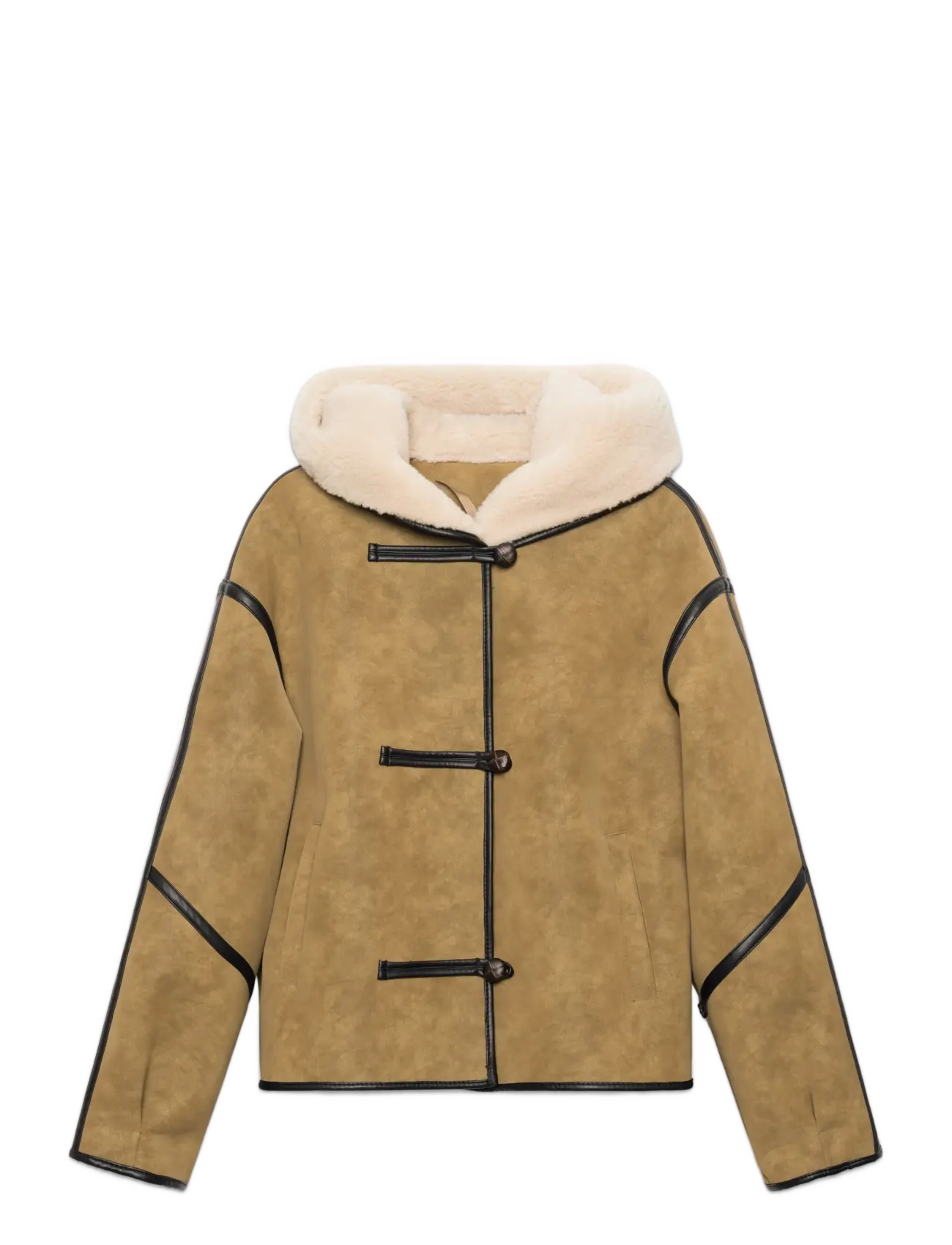 Stand Studio Fia Jacket - Kunstkarusnahk - HAZEL/BEIGE / beige