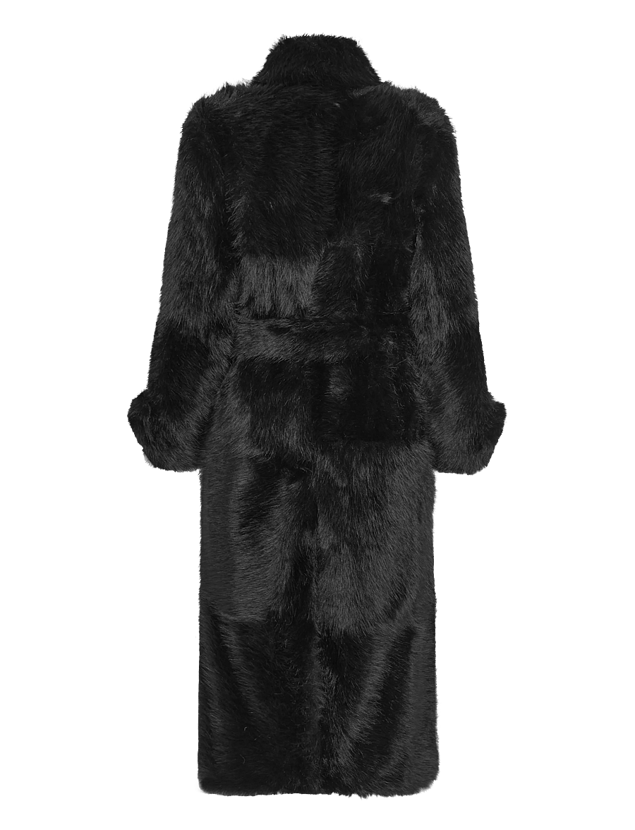Stand Studio - Hana Coat - sztuczne futro - black - 1