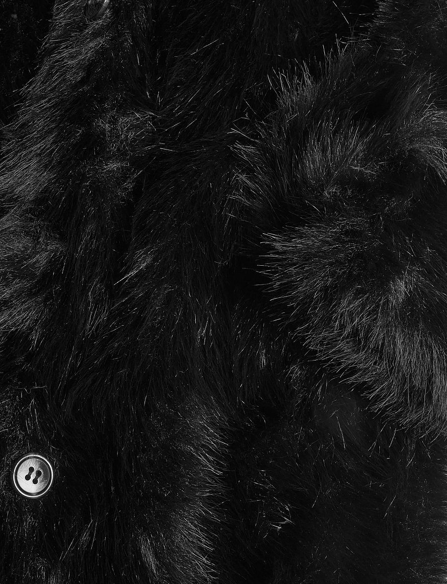 Stand Studio - Hana Coat - sztuczne futro - black - 3