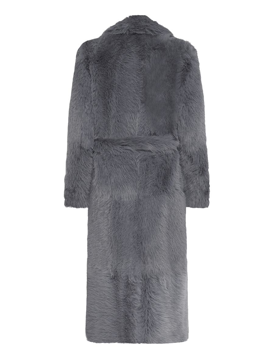 Stand Studio - Hana Coat - kunstkarusnahk - dove blue - 1
