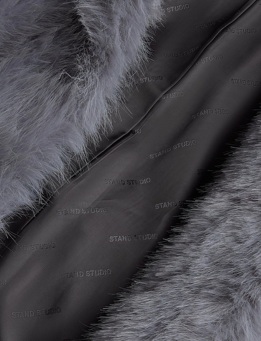 Stand Studio - Hana Coat - kunstkarusnahk - dove blue - 4