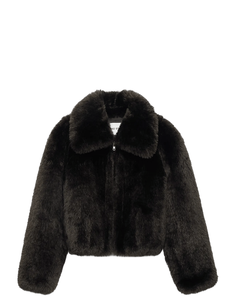 Stand Studio - Aya Jacket - faux fur jakker - dark brown - 0