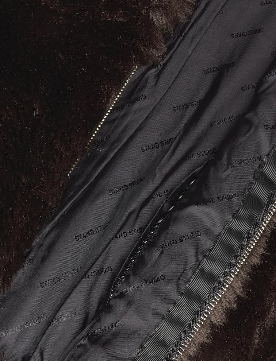 Stand Studio - Aya Jacket - kunstkarusnahk - dark brown - 4