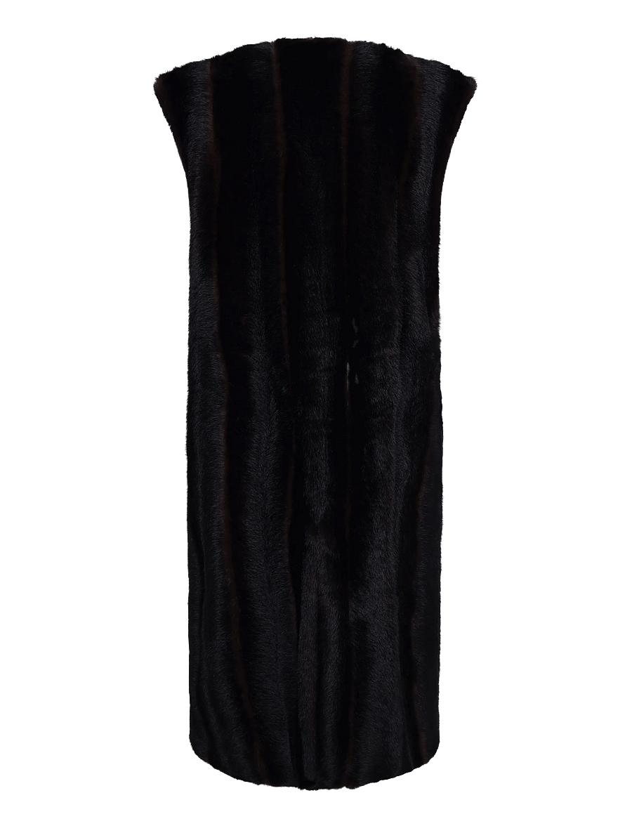 Stand Studio - Klara Vest - imitatiebont jassen - dark brown - 1