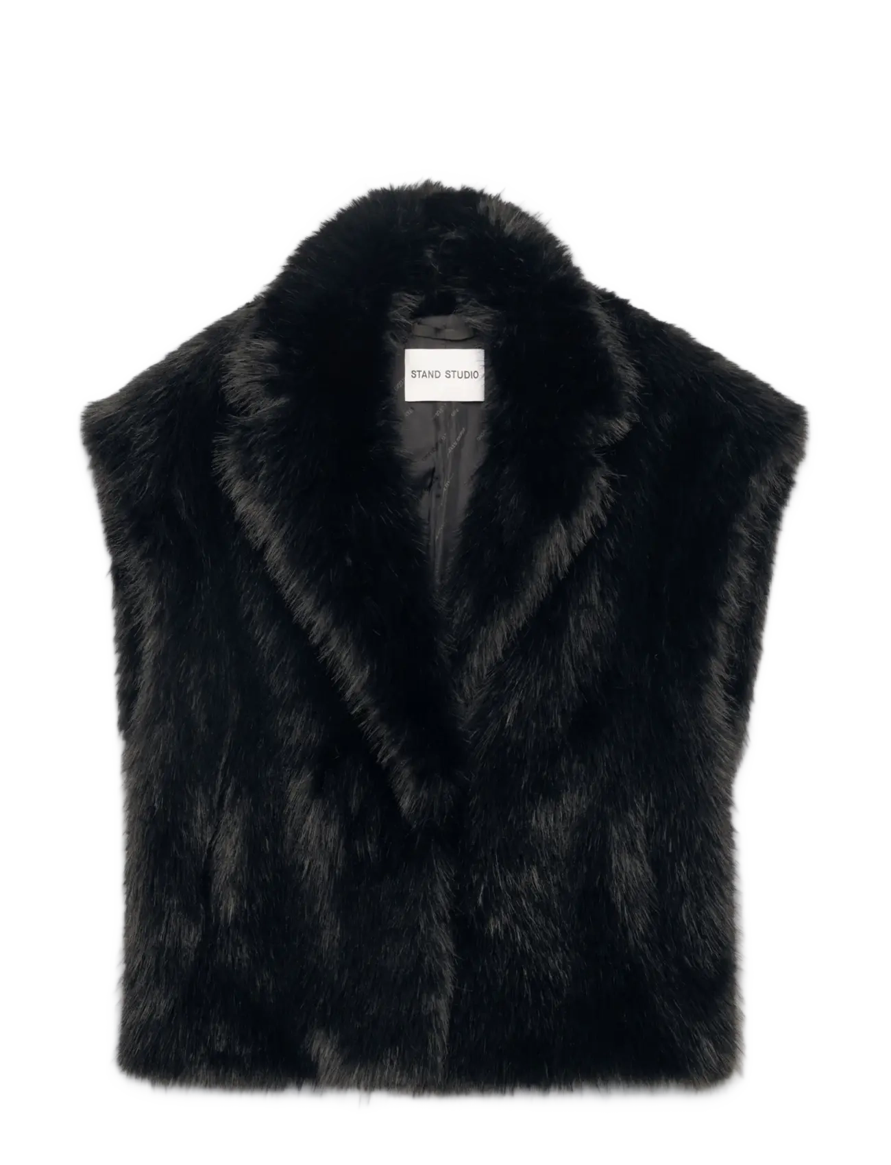 Stand Studio Kinley Vest - Kunstpelz - BLACK / black