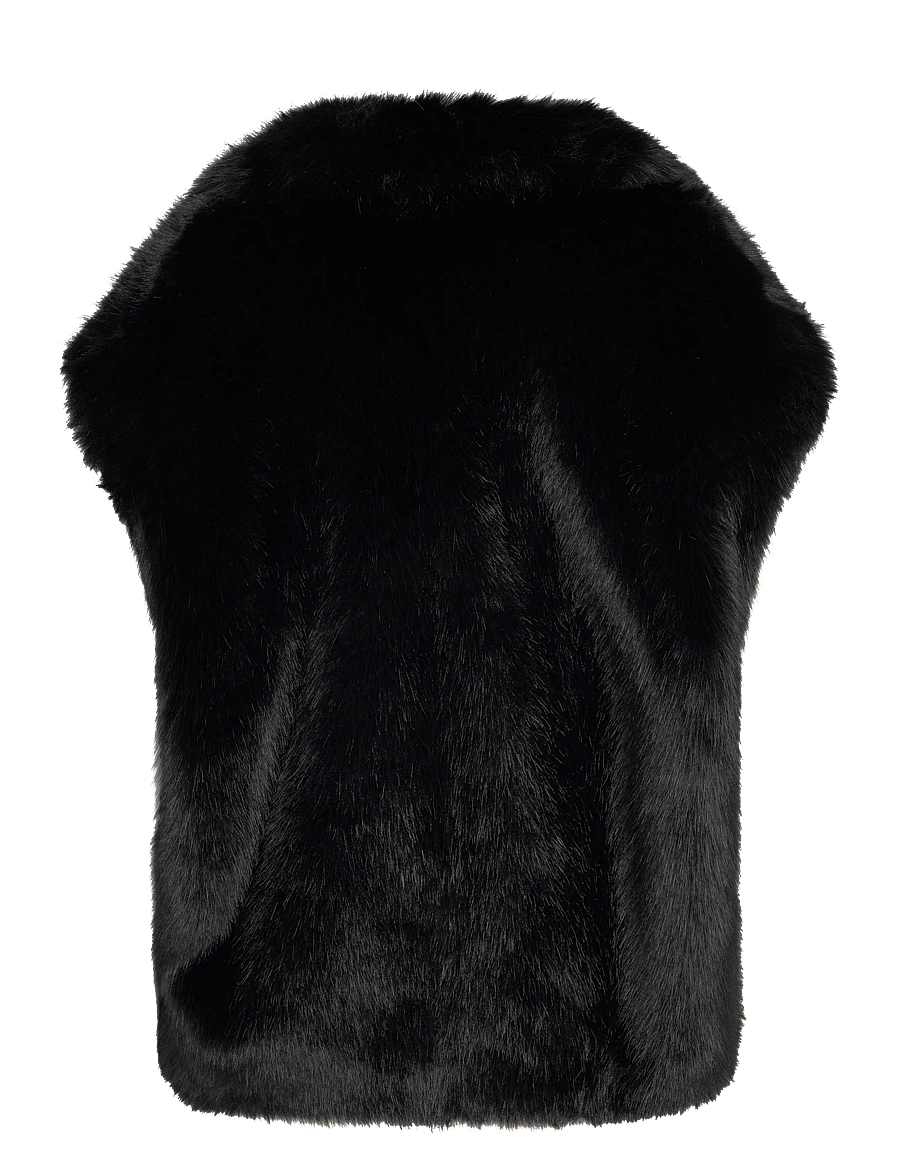 Stand Studio - Kinley Vest - fuskepels - black - 1