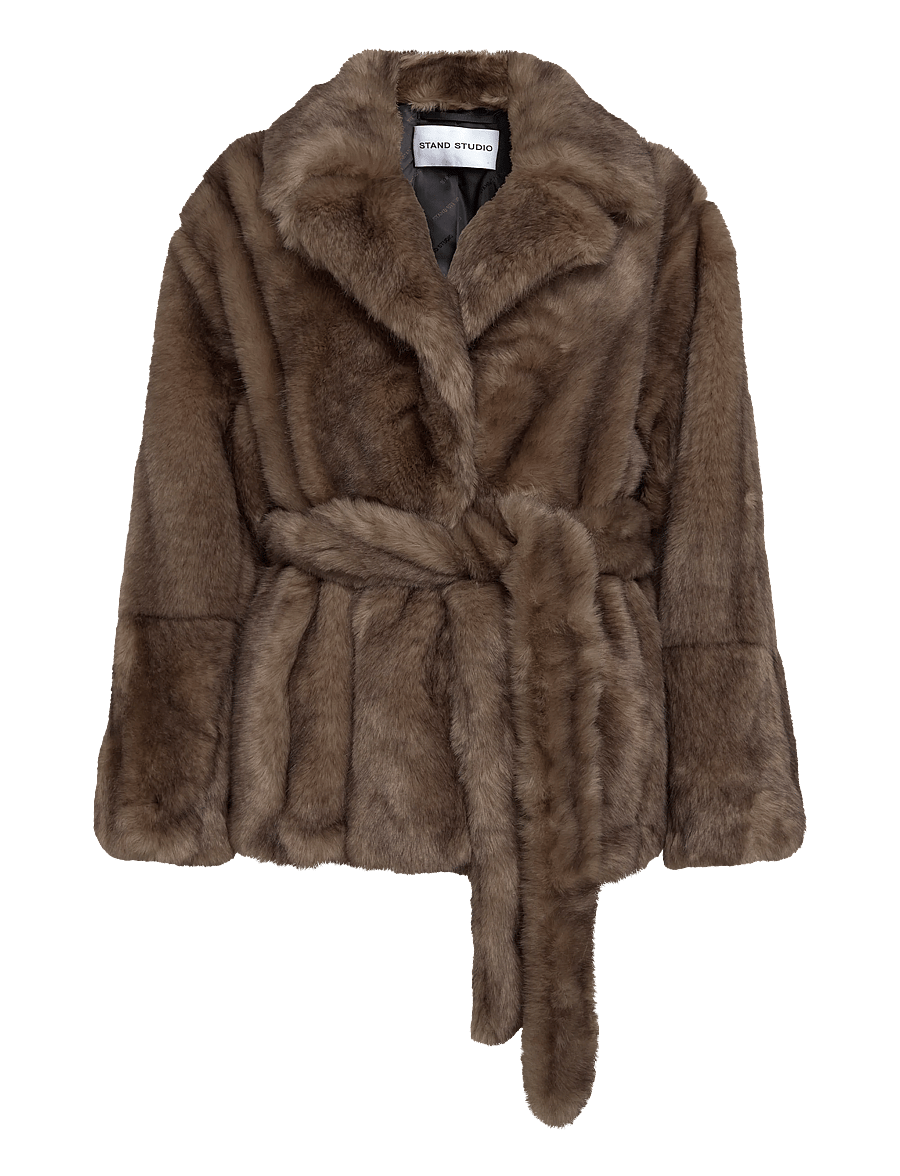 Stand Studio - Silena Jacket - kunstpelz - beige - 0