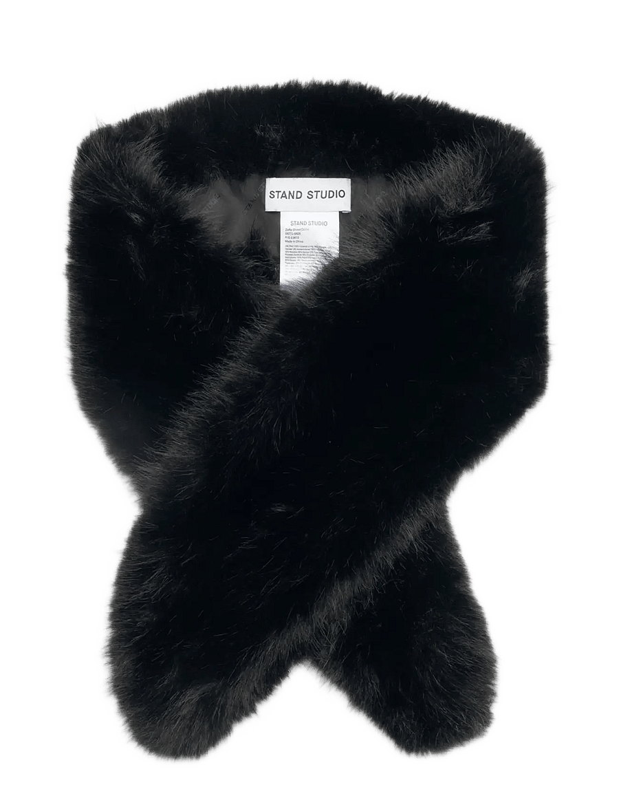 Stand Studio - Zofia Shawl Collar - halswärmer - black - 0