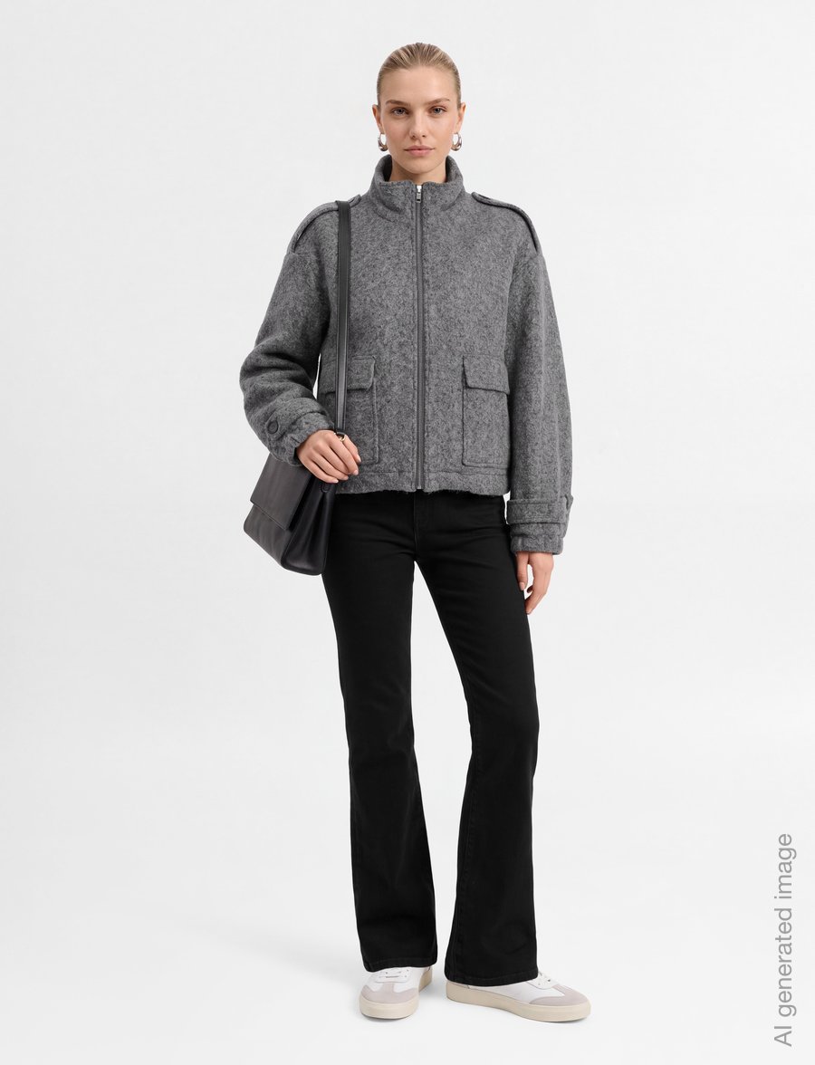 Stand Studio - Marilyn Jacket - utility-jacken - grey melange - 0