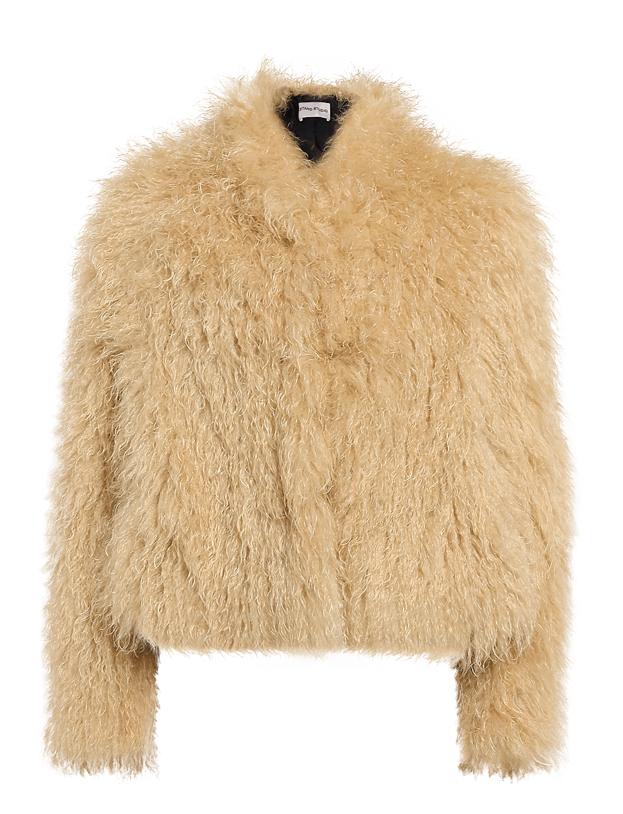 Stand Studio - Myra Jacket - kunstpelz - beige - 0
