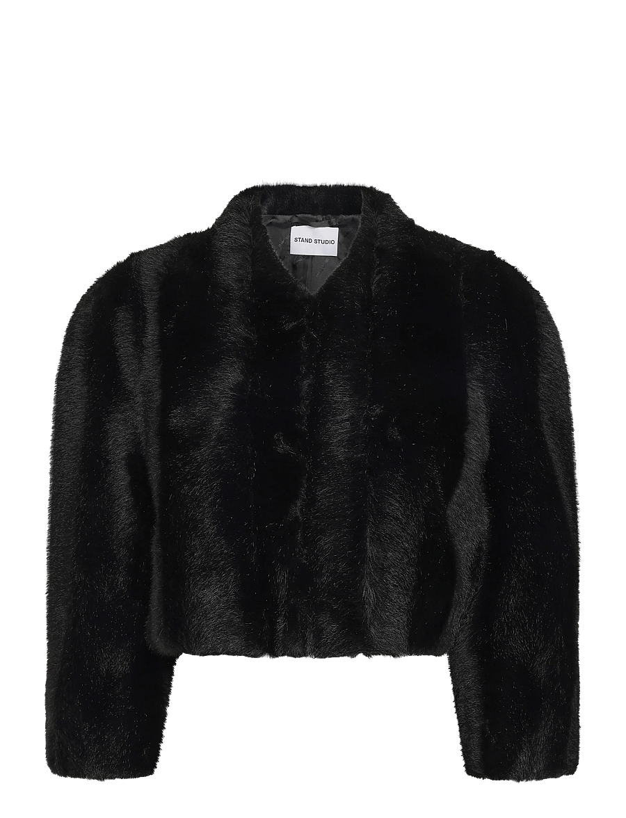Stand Studio - Maaya Jacket - kunstpelz - black - 0
