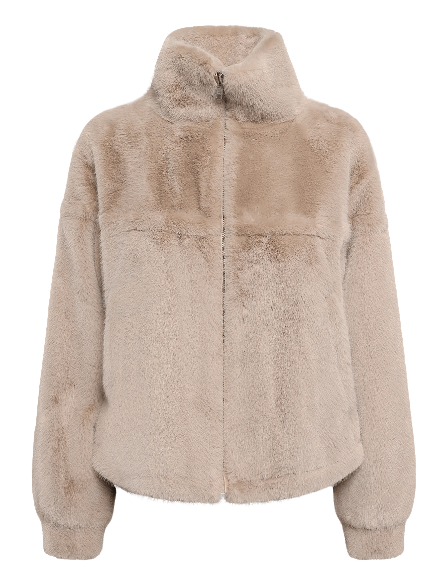 Stand Studio - Ariel Jacket - kunstpelz - taupe - 0