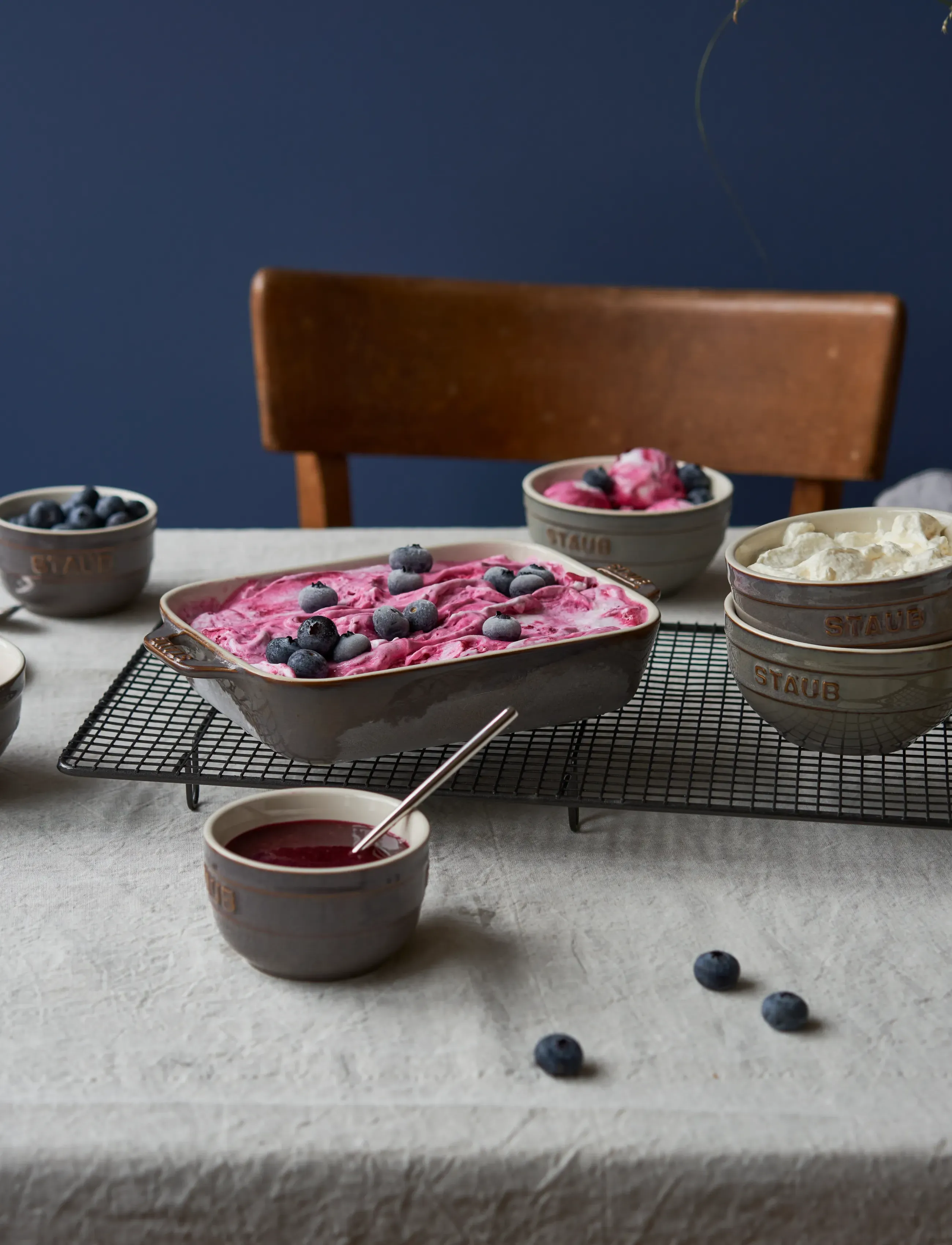 STAUB - Set med Ancient Grey rektangulära ugnsformar 3-delar - grey - 3