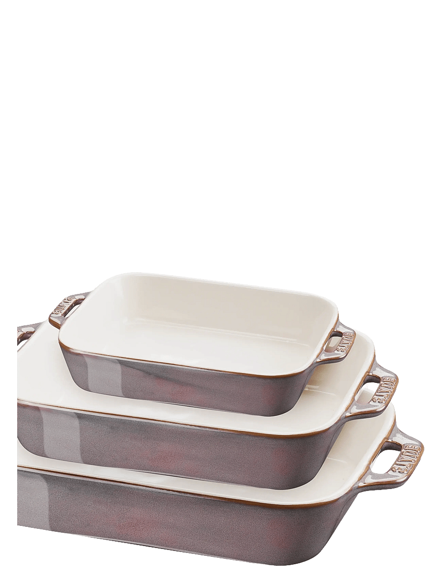 STAUB - Set med Ancient Grey rektangulära ugnsformar 3-delar - sõbrapäeva kingitused - grey - 2