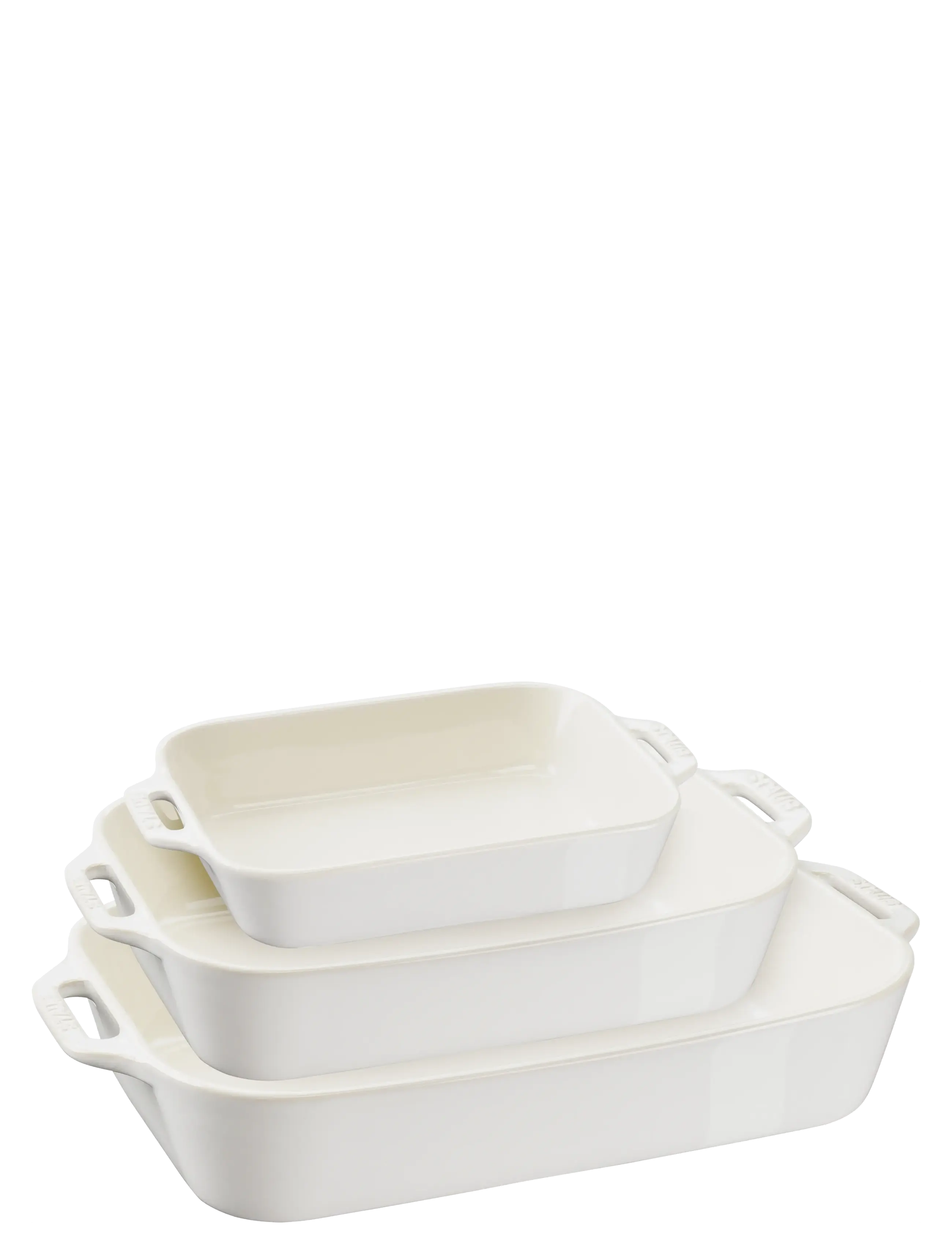 STAUB Set med Ivory White rektangulära ugnsformar 3-delar - STAUB - WHITE / white