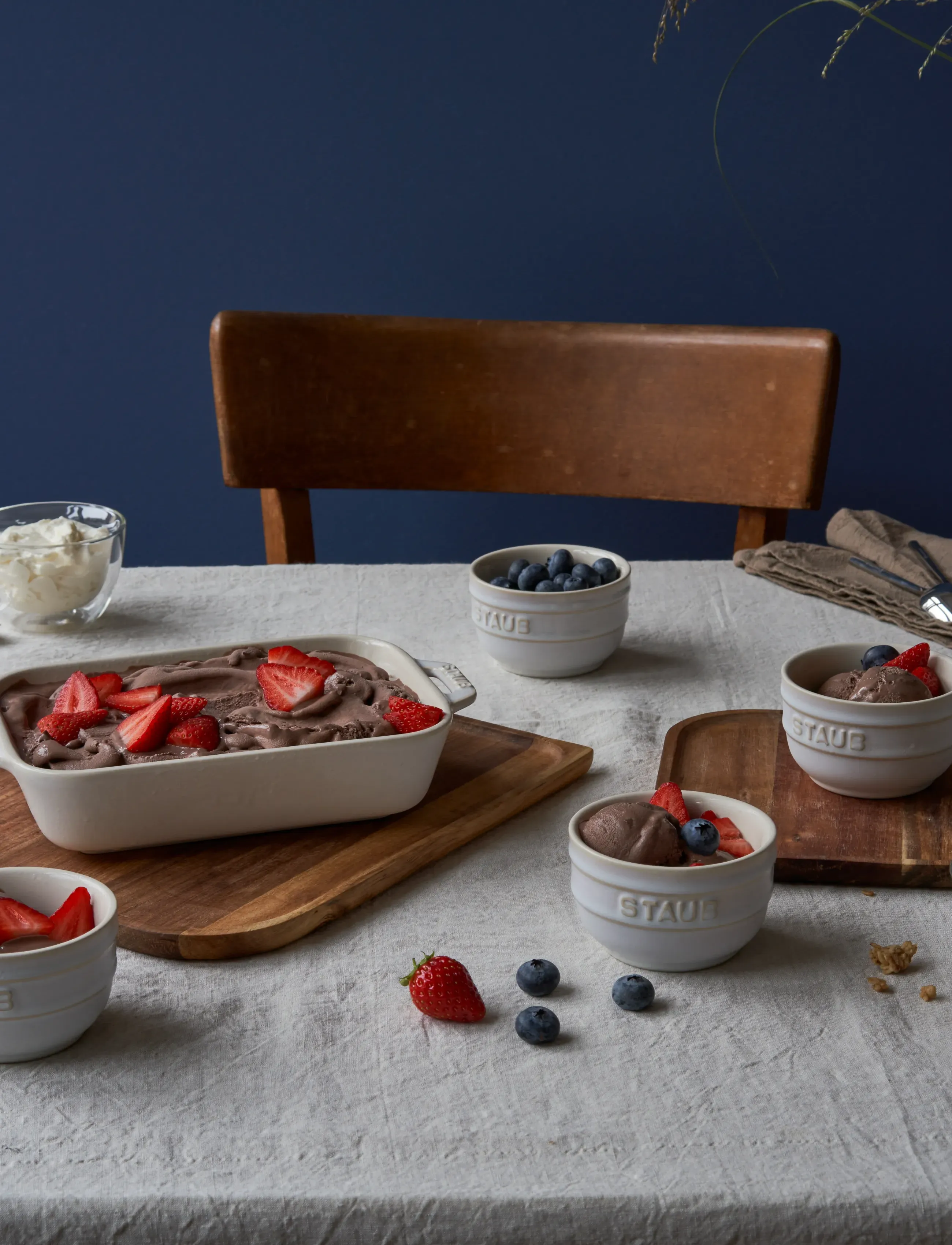 STAUB Set Med Ivory Weiß Rektangulära Ugnsformar 3-Delar,,,Weiß Gr.1X 20X 16CM;1X 27X 20CM;1X 34X 24CM