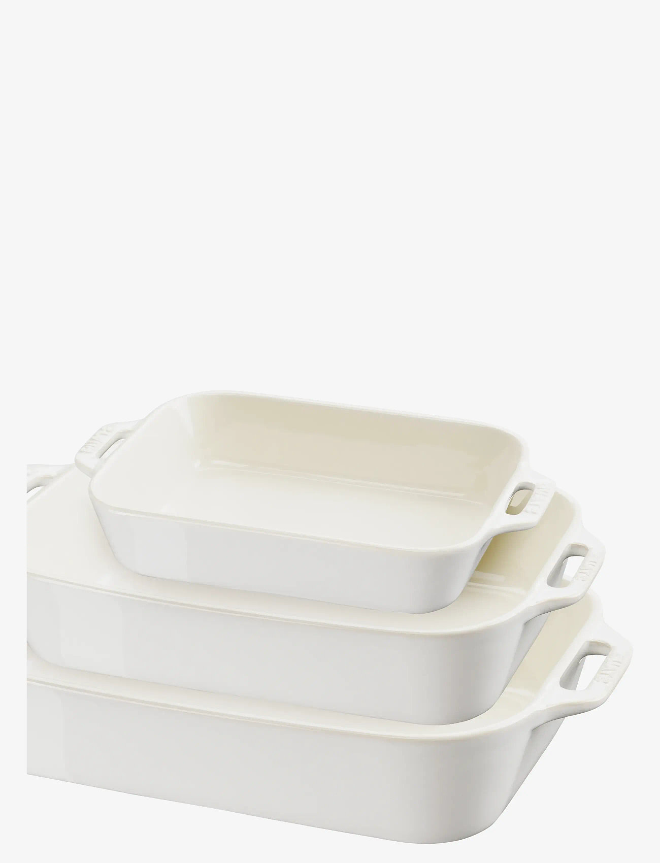STAUB - Set med Ivory White rektangulära ugnsformar 3-delar - casserole dishes - white - 1