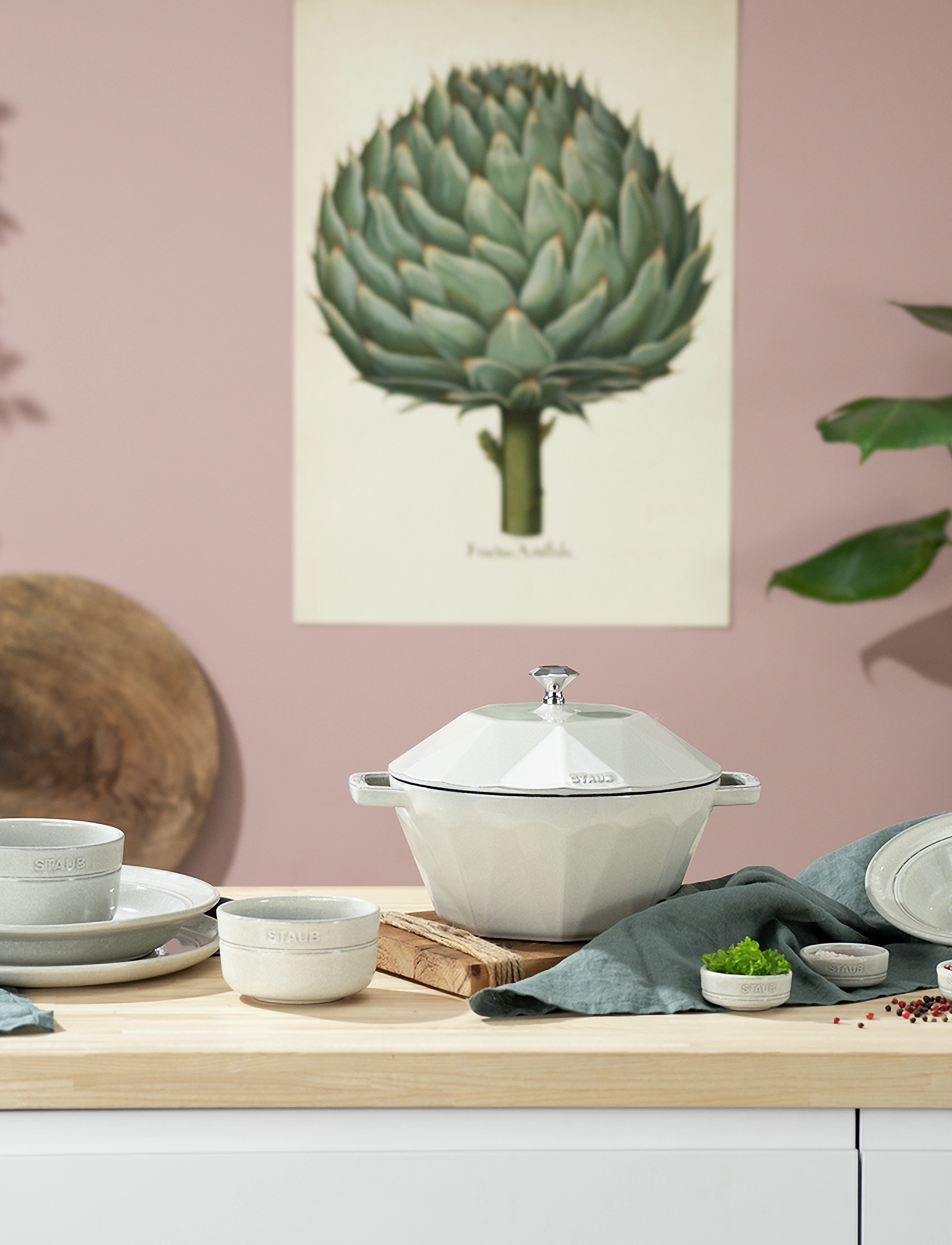 STAUB - Staub, Bowl set 4 -p, white truffle - soola- ja pipraveskid - grey - 3